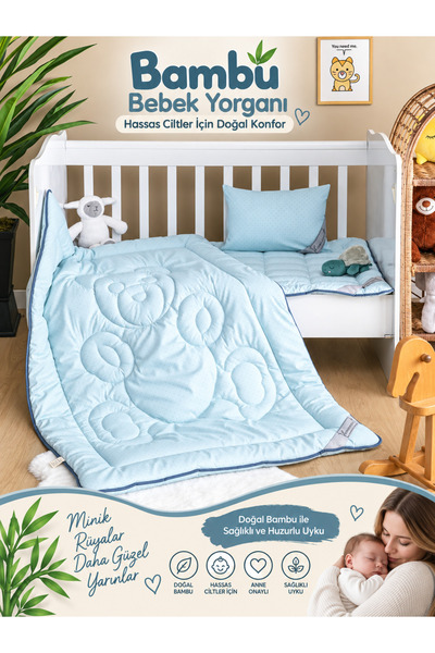 homewell Bamboo Baby Quilt 95X145 cm 0-6 Years Hypoallergenic Mint