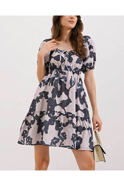 Modamorfo    2351 Flared Poplin Dress - D. Black