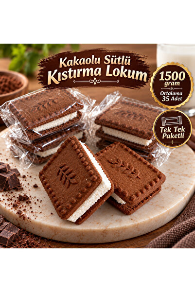 Kakaolu Bisküvili ve Sütlü Lokumlu Kıstırma Lokum 1500 gr