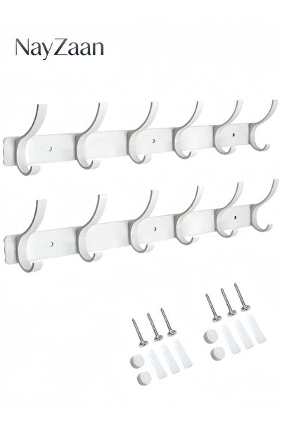 NayZaan Coat Rack Wall Mounted,6 Coat Hooks for Hanging Coats,Metal Double Ho...