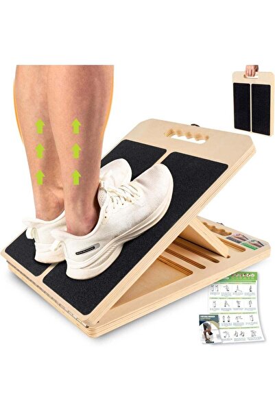 Yelajoy Adjustable Slant Board for Calf Stretching, Wooden Portable Stretcher...