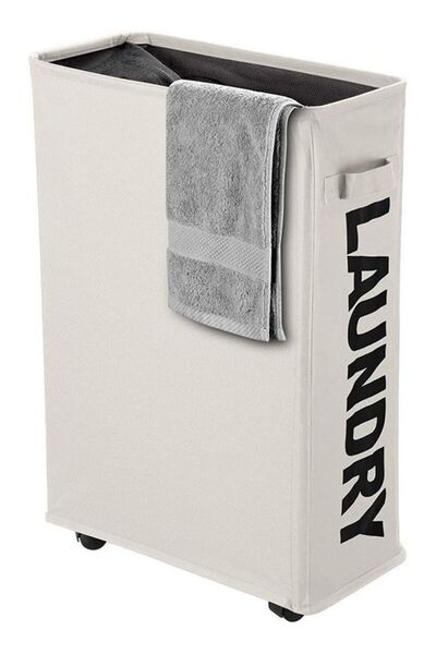 Arabest Chielor Laundry Basket on Wheels, Waterproof Slim Laundry Storage Ham...