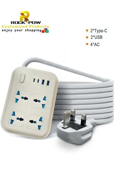 GENERAL Rock Pow 5 meters Universal Extension Lead with Multiple Function UK ...