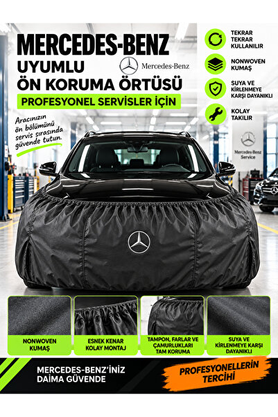 Mercedes Uyumlu Oto Servis Ön Koruma Örtüsü – Tampon, Far ve Çamurluk Koruyucu Kılıfı – Tekrar Kullanılabilir