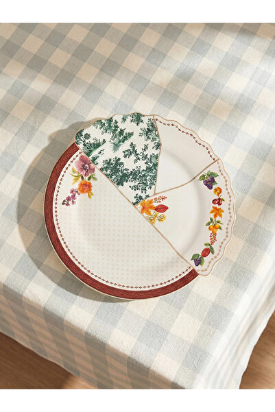 LC Waikiki Lcw Home Mixed Patterned Porcelain Cake Plate 21 cm