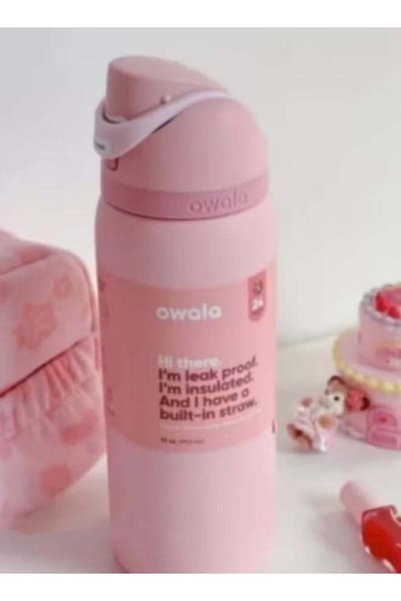 owala Insulated Stainless Steel Water Bottle, 32oz, Rose Quartz – With Straw for Sports & School