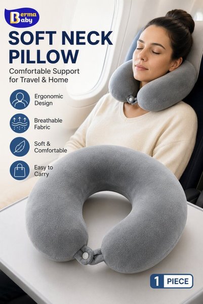 Generic Memory Foam U Shaped Neck Support Pillow Removable Washable Portable ...