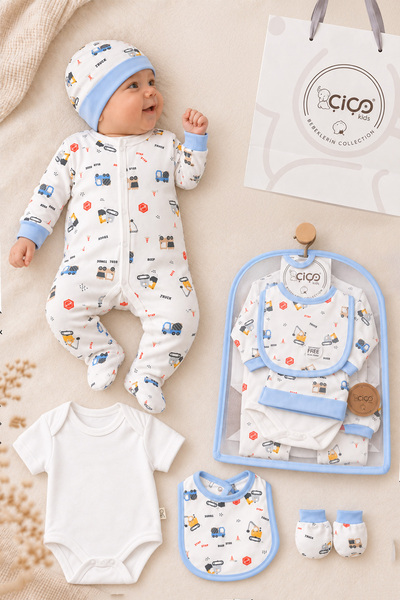 Rocha Baby مجموعة هدايا ملابس الأطفال حديثي الولادة مكونة من 5 قطع - حقيبة حم...