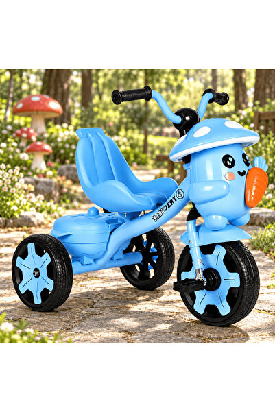 Generic Brand دراجة أطفال ثلاثية العجلات مع بدالات وصندوق تخزين خلفي - تصميم كرتوني جذاب مع مقعد مريح وعجلات ثابتة مانعة للانزلاق للأولاد والبنات (أزرق)