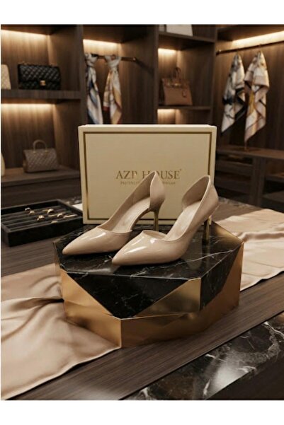 AZR Women's Heeled Shoes Black Stiletto Comfortable Patent Leather for Daily ...