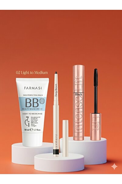 Farmasi BB Krem Light To Medium 02 - Intense Lift Maskara Ve Deep Brown Göz K...