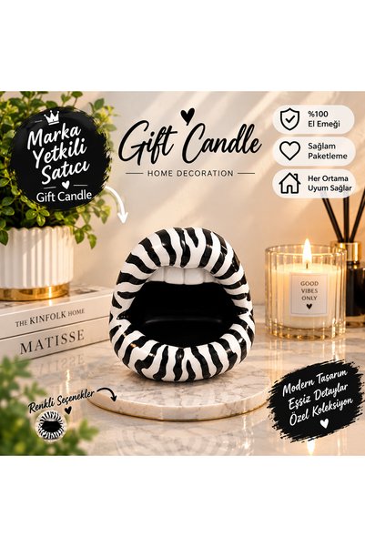 GiftCandle Gift Candle Dudak Figürlü Dekoratif Küllük – Şık ve Özgün Tasarım