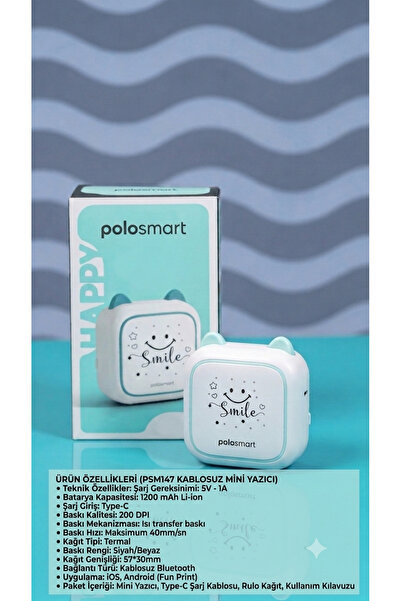 Polosmart Psm147 Kablosuz Mini Yazıcı
