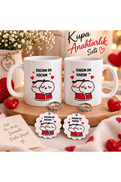 DKY Kocamda Kocam Karımda Karım Eş Kombini Kupa Anahtarlık Set