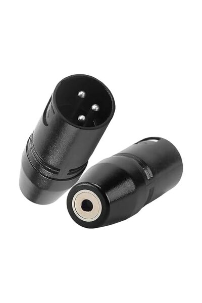 GENERAL محول ميكروفون من 3 دبابيس XLR ذكر إلى 3.5 ملم TRS أنثى (قطعتان)، محول...