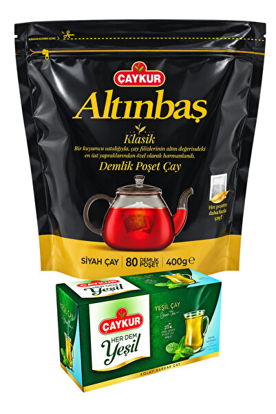 Çaykur Herdem Mint Green Tea and Altinbash 80's Teapot Tea Bag Package