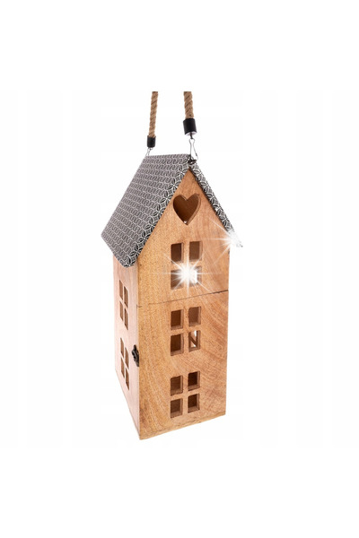 ARTEMİSPAK Felinar decorativ din lemn pentru lumânare LED, tip suport, 48cm