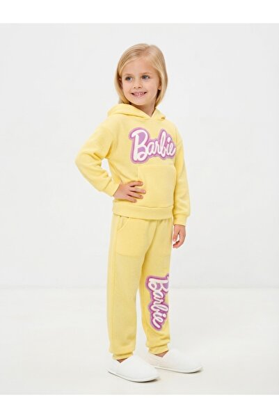 Barbie Girl's Tracksuit Set with Hoodie, Top and Bottom, Two-Thread Printed P...