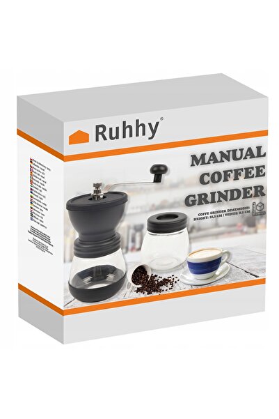 Ruhhy Râșniță de cafea manuală, pentru boabe, condimente, piper, ierburi, rez...