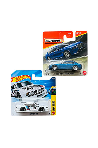 HOT WHEELS 2 Araç Set - BMW 635 CSi - Beyaz & Matchbox 2024 BMW 7-Series - Ma...