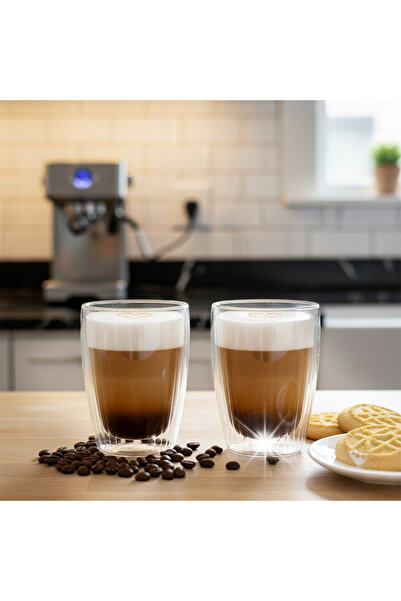ARTEMİSPAK 2 pahare termice cu pereți dubli, pentru cafea, latte și ceai, 320 ml