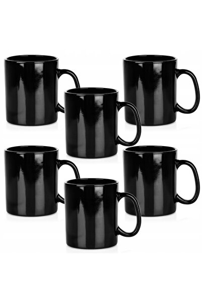 ARTEMİSPAK Set de căni pentru cafea, ceai, plante aromatice, negre, x6