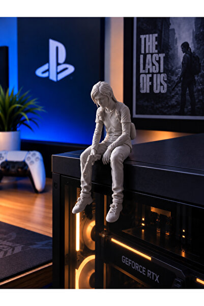 Yeşil Beyaz Tasarım The Last of Us Ellie Figürü – PC Kasa Süsü, Gamer Odası D...