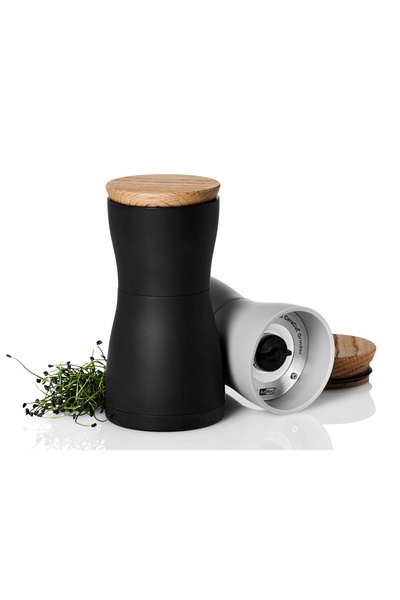 ADHOC Râșniță de piper și sare, set de 2, cu măcinare reglabilă, gri negru
