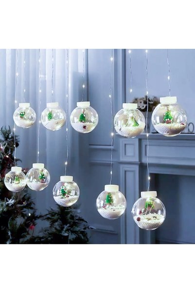 NO BRAND Ghirlandă luminoasă de Crăciun cu LED-uri tip perdea luminoasă, pe f...