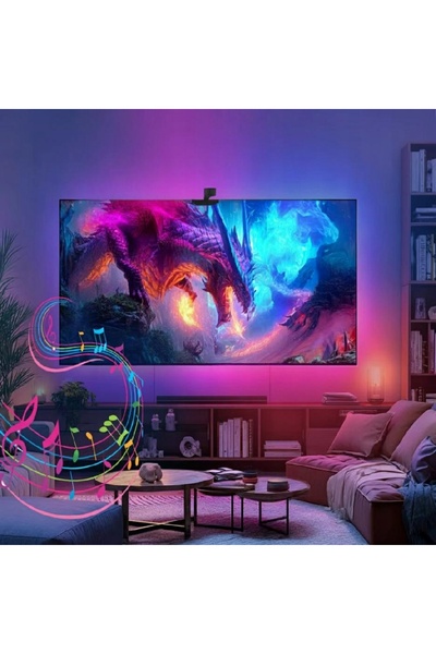 NO BRAND Bandă LED ProRock pentru TV cu sincronizare a imaginii (cameră AI) 3,8m