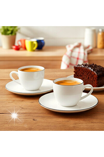 ARTEMİSPAK 2x Căni mici de cafea espresso din porțelan alb, 100ml