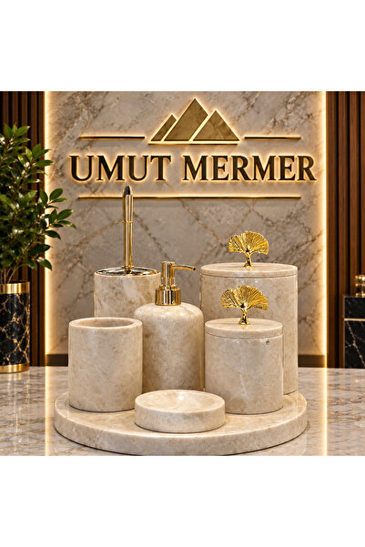 umut mermer Bej mermer banyo seti