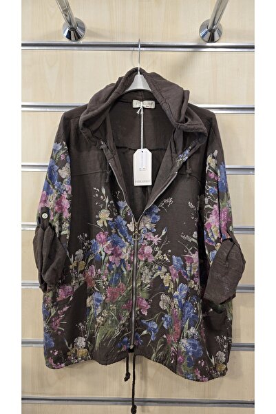 Park Moda Italian Linen Look Jacket with Hood and Zipper