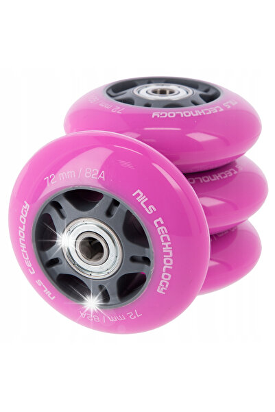 Nils Extreme Set de roți de 72mm pentru role inline, din cauciuc + rulmenți A...
