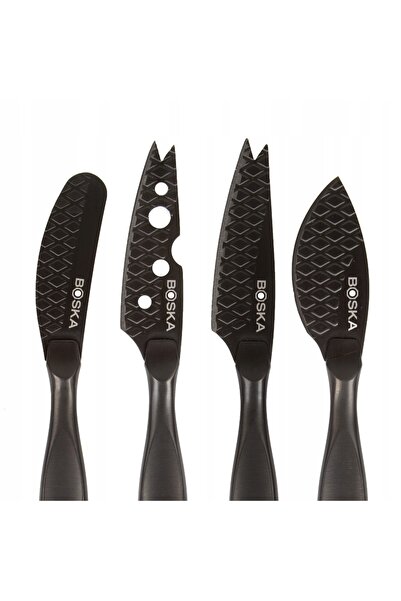 boska Set de cuțite pentru brânză Monaco + Negru 4 piese oțel inoxidabil Cadou