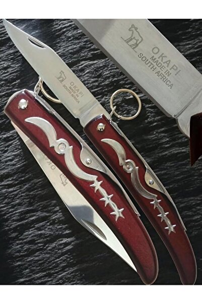 Generic Folding Knife with Dark Wooden Handle Keychain Fishing Camping Trekki...
