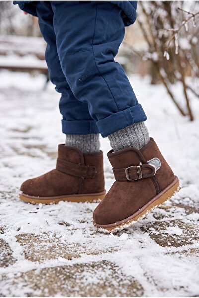 Moda Devrin Unisex dečije krznene čizme sa čičkom za van, dom, školu, vrtić, ...