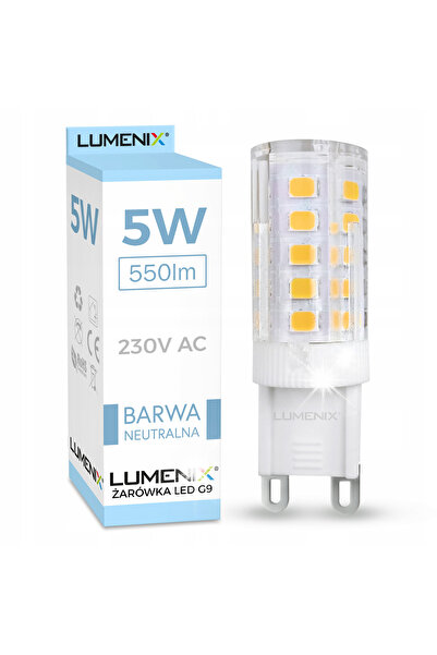 LUMENIX 10x Bec LED mini G9 SMD 5W, Alb Neutru, 230V, Putere Mare, Mic, Premium