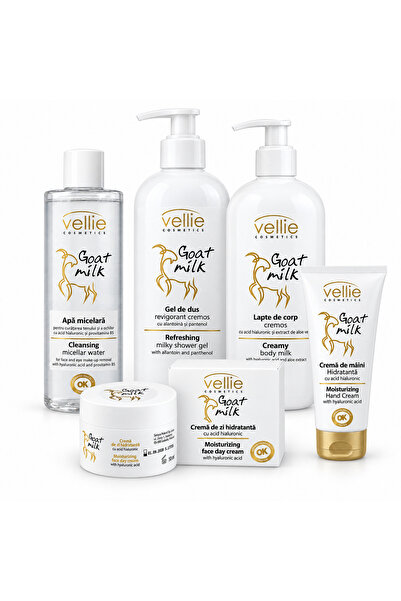 Vellie Cosmetics Vellie Πλήρες Σετ Γάλακτος Κατσίκας 5 Προϊόντων – Μικυλλιακό...