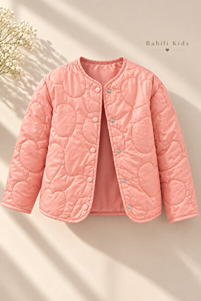 Babili Girl's Heart Quilted Coat Raincoat