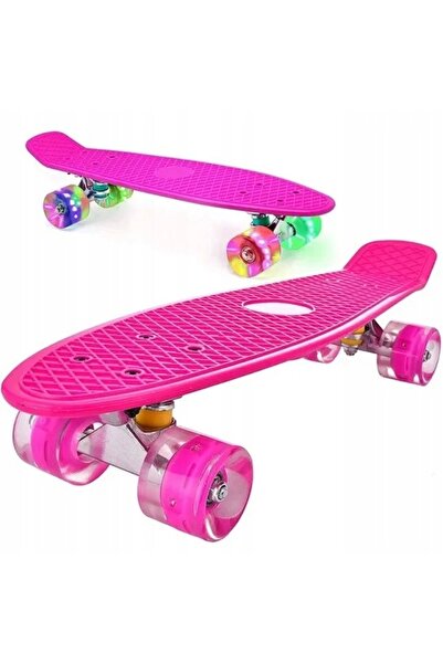NO BRAND Skateboard multicolor cu roți luminoase LED 56x15 cm ABEC-7 până la ...