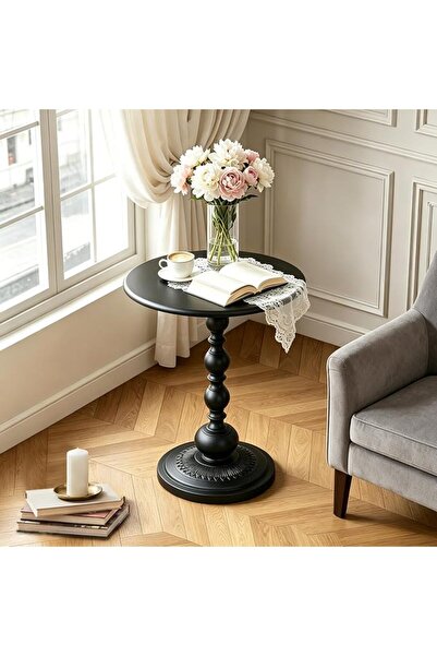 Yoawllty Round Side Table Coffee Table, Living Room Home Small Table, Modern ...