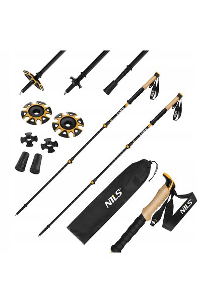 NİLSU Bețe pliabile pentru drumeții, trekking și Nordic Walking, pentru mers ...