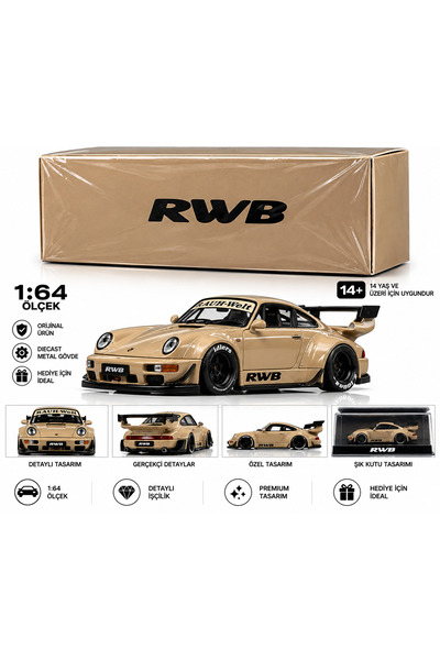Timemicro Porsche 911 Diecast Model Araba Kahverengi