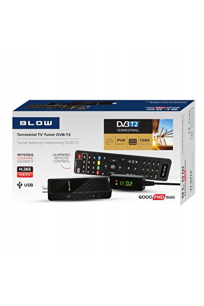 Blow DECODER TUNER TV DVB-T2 HEVC H.265 FULL HD MINI STICK HDMI USB + TELECOM...