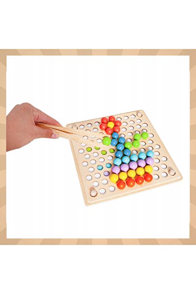 KRUZZEL Puzzle din lemn pentru copii, Joc creativ cu mărgele, Jucărie mozaic ...