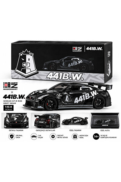 modernart Nissan GT-R R35 Drift Bear 1:64 Model Araba MD641531