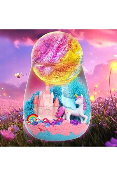 NO BRAND Kit Unicorn Creativ pentru Copii: Lampă de Noapte Tip Dom, Grădină d...
