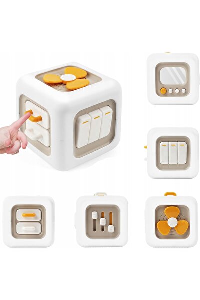 Landtoys CUB DE ACTIVITĂȚI SENZORII EDUCAȚIONALE, CUB DE ACTIVITĂȚI 6 ÎN 1, Î...