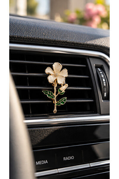 TEMUNGUR Gold Floral Car Interior Air Conditioning Ornament – Elegant Floral ...